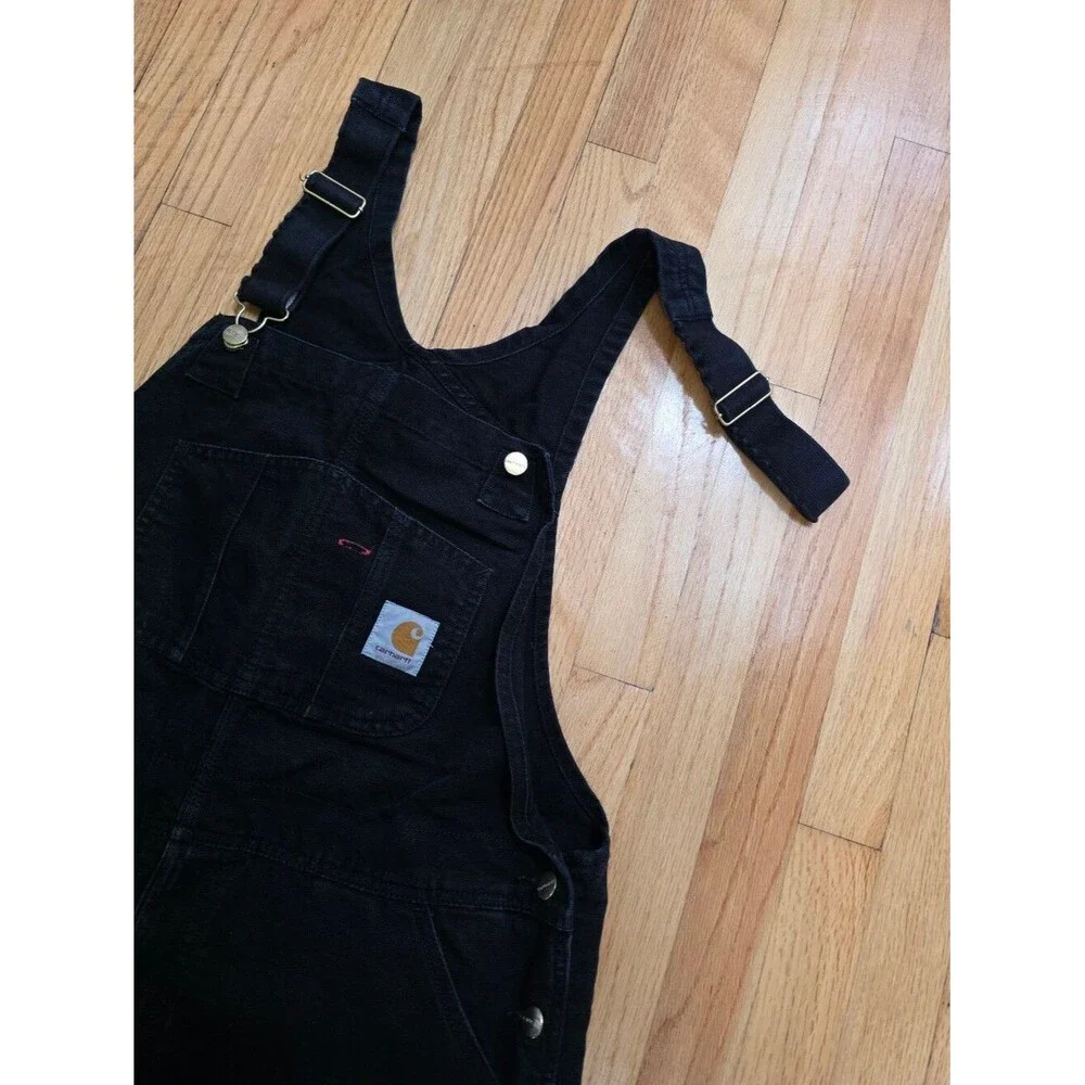 Carhartt Black Bib Overalls 36x30 Missing A Hook WIP Work In Progress